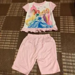 値下げ パジャマ 半袖 110 ディズニー プリンセス ピンク ラプンツェル