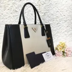 ✨美品✨プラダ ガレリア ショルダーバッグ バイカラー サフィアーノ ゴールド