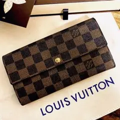 美品 ポルトフォイユ サラ ダミエ 長財布