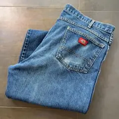 W42程度　Dickies ディッキーズ　デニム　ワークパンツ　ワイドストレート