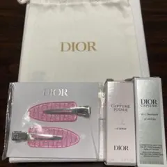新品/未使用 【DIOR】ヘアクリップ＆サンプルセット（ミニ巾着付き）
