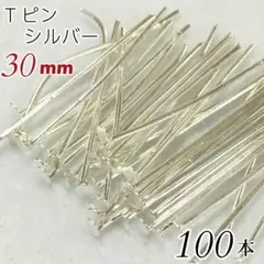 Tピン 30㎜ シルバー 100本