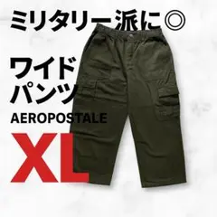 美品 AEROPOSTALE ワイドパンツ カーキ XL ゆったり ゴム