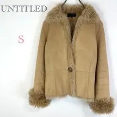 美品♡アンタイトル【S】ムートン風コート ジャケット フェイクファー ワールド