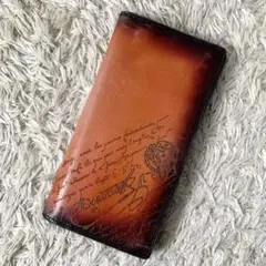 ベルルッティ 長財布 二つ折り カリグラフィー ホールマーク レザー オレンジ