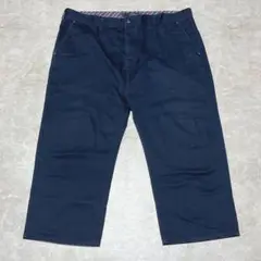 ドミネイト クロップドパンツ 3L ネイビー 綿100% 大きいサイズ