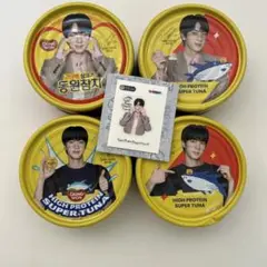 BTS•JINDONG WON スーパーツナ缶4缶セットJINおまけシール1枚