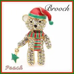 《新品》クリスマス ブローチ クマさん サンタ キラキラ クマサンタ 可愛い❤️