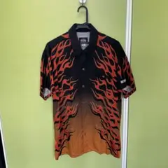 HARLEY-DAVIDSON フレイム柄 半袖シャツ L