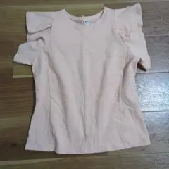 UNIQLO フリル袖 Tシャツ L ピンク　ラッフルスリーブT