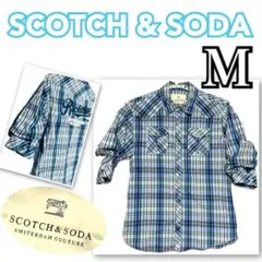 スコッチアンドソーダ SCOTCH & SODA チェック　袖捲り　ロールアップ