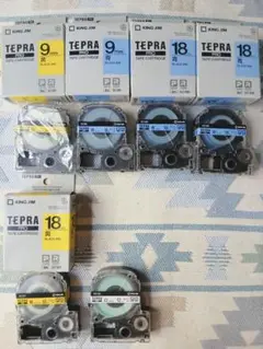 【新品・未使用品を含む】テプラテープ 黄青白9・12・18mm 計6本セット