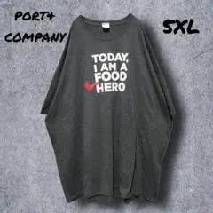 a144　【PORT&COMPANY】Tシャツ　グレー　5XL　大きい　輸入古着