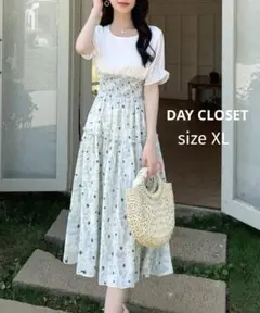 DAY CLOSET ワンピース シャーリングウエストドッキング Aライン