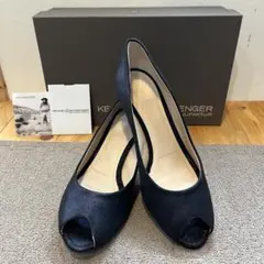 KENNEL & SCHMENGER ネイビー オープントゥ パンプス