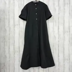 【 クミキョク 】「WEB限定」サッカーストレッチ バンドカラーワンピース