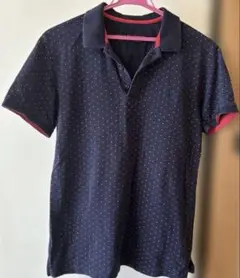 BURBERRY BLACK LABEL ネイビー ドット柄 ポロシャツ