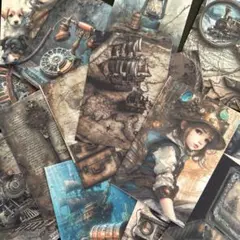 ①ミニカードとダイカット　スチームパンク系