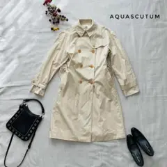 Aquascutum 美品 コットン トレンチコート 春先 ベージュ ホワイト