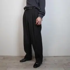 vintage 3タック ストライプ柄 スラックス チャコール /TW175