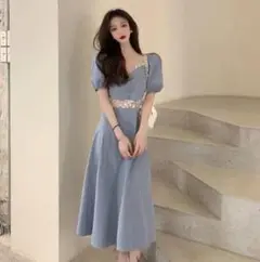 ♥SALE中♥水色　M　ワンピース　フェミニン　ガーリー　パーティー　ドレス