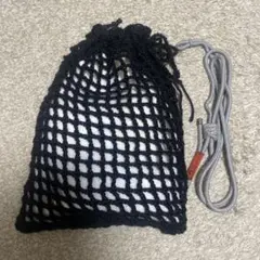 【本体のみ】メッシュ　ニット　バッグ　編み物　斜めがけ　ナップサック　黒