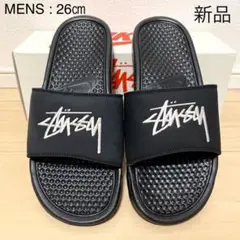 NIKE×STUSSYステューシー刺繍ロゴBENASSIベナッシ サンダル 黒