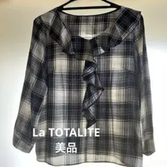 本日のみセール！美品　La TOTALITE 七分袖　フリルブラウス