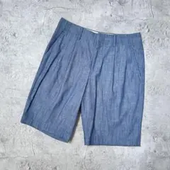 ジュンヤワタナベコムデギャルソン シャンブレー1タックショートパンツ タック入り