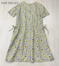 SUN VALLEY サンバレー 21コットン リネン あじさい ワンピース M