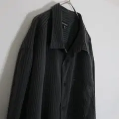 George ポリシャツ 長袖 ストライプ ブラック ビッグシルエット 2XL