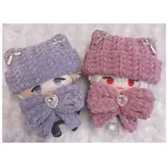 【ピンクセット】にじぱぺっと　ぬい帽子　ぬい服　ネコ耳　ニット帽 10cmぬい