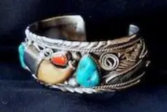 80's・NAVAJO・Mトーマスジュニア 作・バングル・ベアークロー・新品