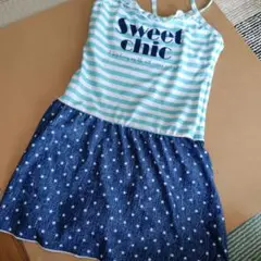 女の子ワンピース水着　160cm　ボーダー✕星
