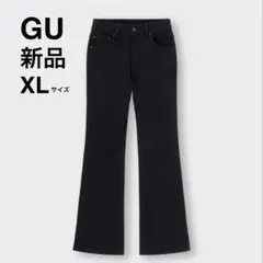 新品✨GU ブラック ミドルライズフレアジーンズXL デニムパンツ