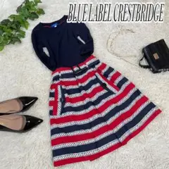 【美品】BLUE LABEL CRESTBRIDGE ニットドッキングワンピース