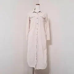アナザーエディション　コーデュロイロングワンピース　シャツワンピース