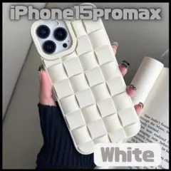 iPhone15Promax あみあみ スマホケース ホワイト シンプル 韓国