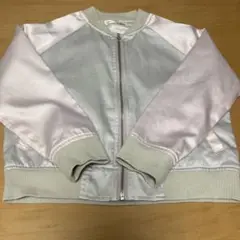 NICE CLAUP サテン風ジップアップジャケット