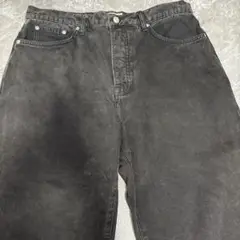 stuusy黒 ワイドレッグデニムパンツ