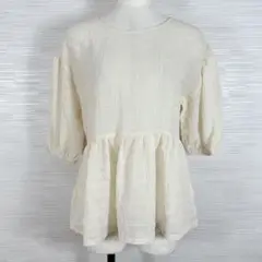 美品★Cutie Beauty ブラウス　L 立体編み　ストレッチ