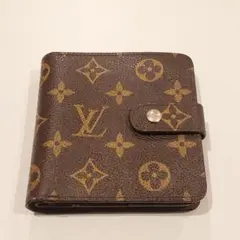 ルイヴィトン コンパクト ジップ モノグラム 二つ折り財布 ブラウン レディース