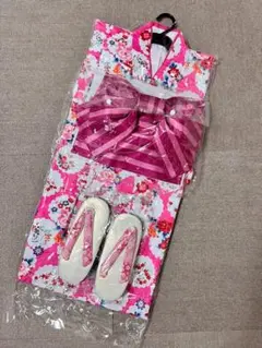 着物 ジュニア きもの6点セット 女児 140cm 子供レトロ柄 七五三