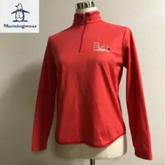 マンシングウェア ゴルフ長袖 ハーフジップ ウェア 日本製 ピンク系 Mサイズ