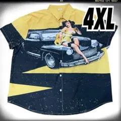 4XL メンズアロハ　ホットロッド　ロカビリー　アメカジ