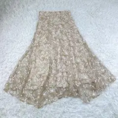 Apuweiser-riche チュールエンブロイダリースカート　花柄　刺繍