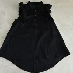 レディース黒ノースリーブトップス