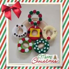 ハンドメイド　フエルト　　　　　　　　　　クリスマスドーナツ屋さん