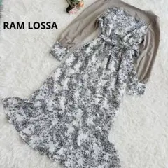 RAM LOSSA ロングワンピース Lサイズ 花柄 異素材袖