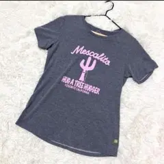 MESCALITO アシックス　半袖tシャツ 正面プリント　グレー　（L）